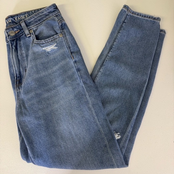 American Eagle Mom Jean High Rise Taper Straight Size 0 - Picture 3 of 8